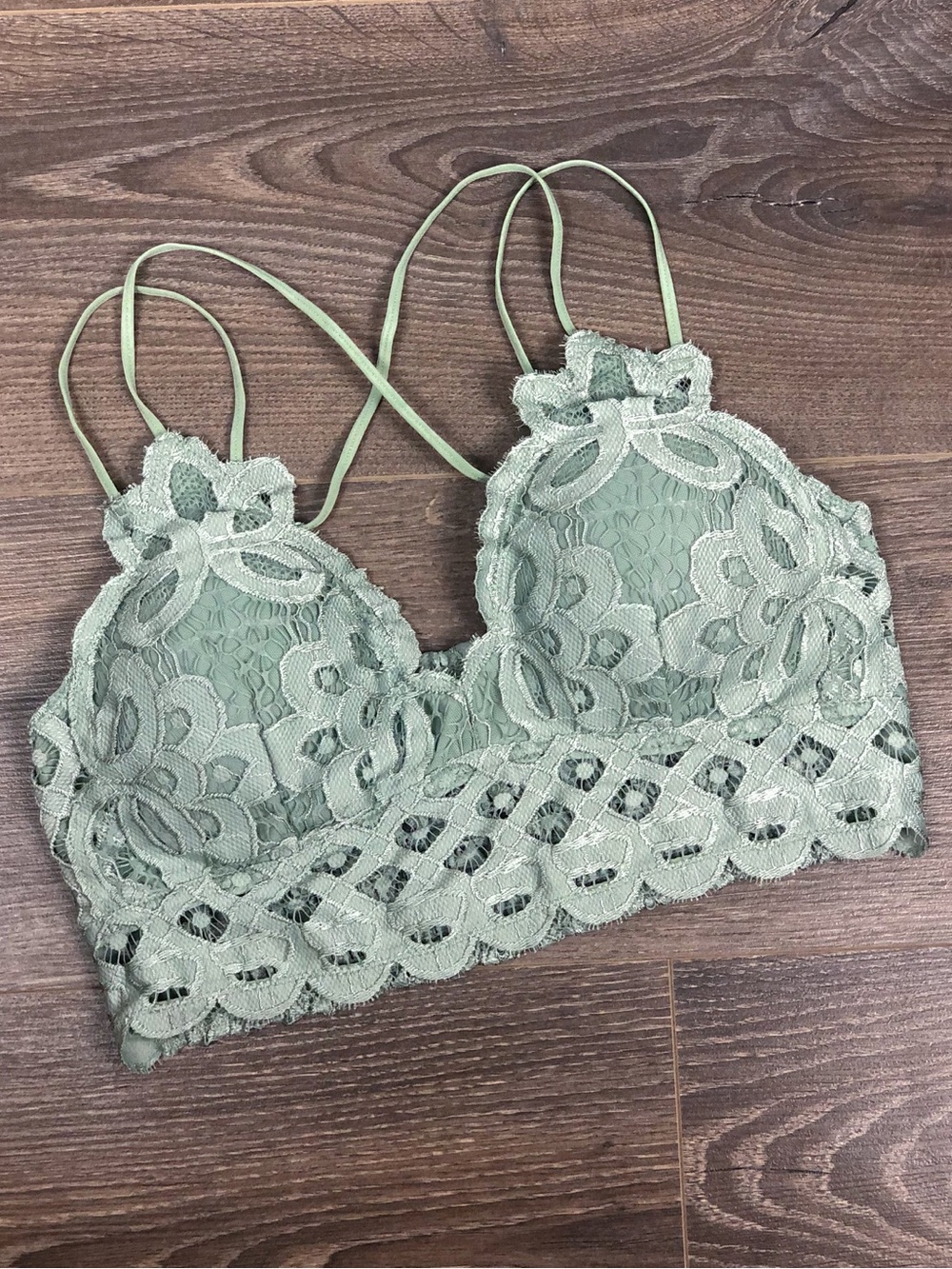 Wishlist Sage Green Floral Lace Bralette